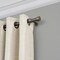 Threadmade Home Serena Single Curtain Rod with Contemporary Cap Finial, Antique Pewter - 86"W x 120"L